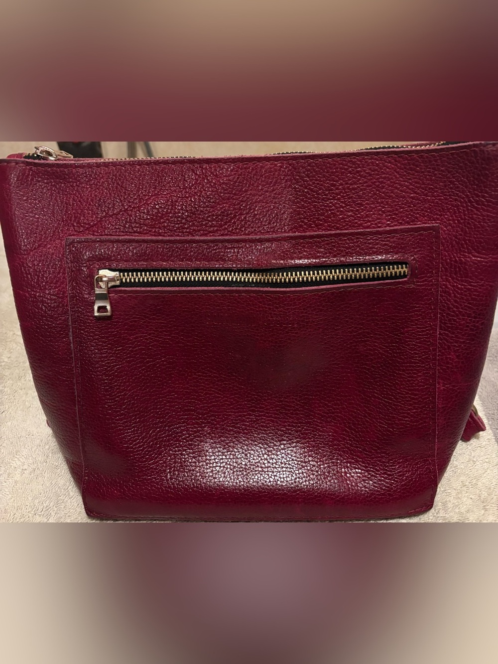 Portland Leather Small Tote Backpack Bag in Orchid - GENTLY USED